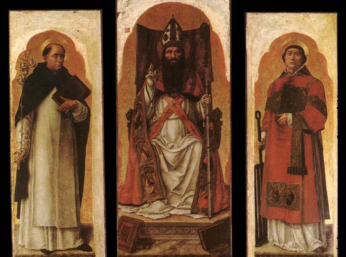 Bartolomeo Vivarini Sts Dominic, Augustin, and Lawrence
